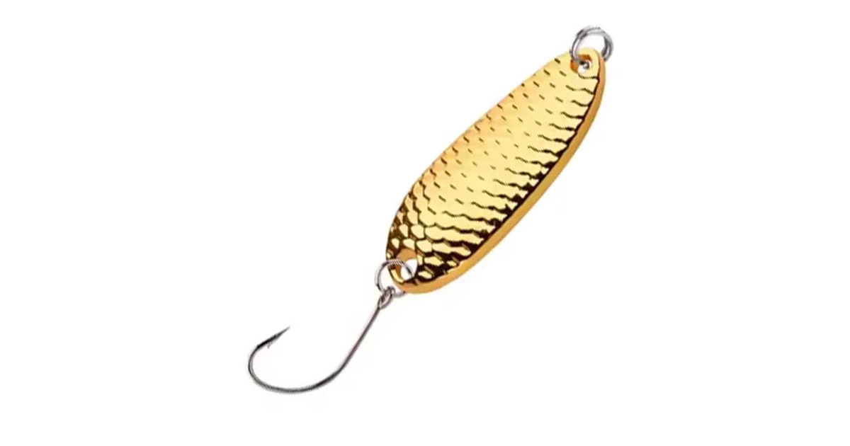 Suckerme Golden Flashback Trout Spoon Lure Close-Up
